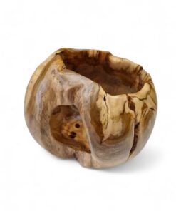 Kinaree Teakholz Übertopf aus massivem Root Wood für Orchideen – asiatische Dekoration aus Bali – rustikale Holz Deko f