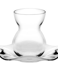Cay Bardagi Teegläser Set 6x Teeglas + 6x Untertasse für Teeenthusiaste bei Tagesgeboten mit Glaskern und Silberlegierun