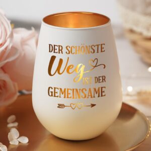 Craftique Golden Hochzeit Windlichter Geschenk Valentinstag Verlobung Silberhochzeit