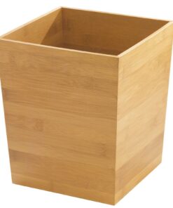 mDesign quadratischer Bambus-Mülleimer – Büro, Wohnzimmer oder Schlafzimmer – BHT: 20,0 x 25,5 x 20,0 cm – Papierkorb oh