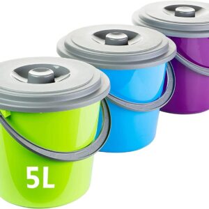 Axel 5L 3er Putzeimer-Set Kunststoff Lebensmittelecht