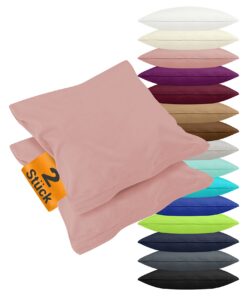 Nplus Eins 2er Pack Kissenbezüge Jersey-Baumwolle Altrosa 1179.1539, ca. 40x40 cm, OEKO-TEX Standard 100
