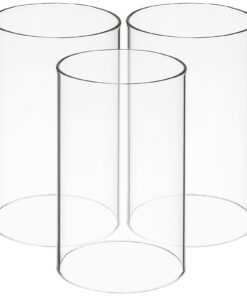 HOMSFOU Glaszylinder Windlichtgläser für Wohnzimmer und Hochzeit Ersatz Zylinder Teelichtgläser 3 Stück