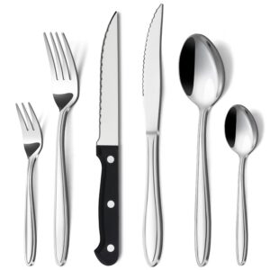 Hunnycook Premium Edelstahl Besteck Set 36-teiliges mit Messer Gabel Löffel für Haus/Restaurant/Party
