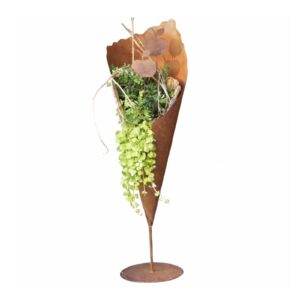 Rostikal Metall Pflanztüte 80 cm für Garten und Gartendeko - Vintage Rost Deko für Wohnzimmer