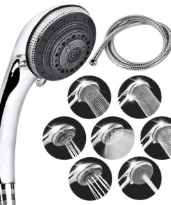 Lucksun Hochdruck-Duschkopf und Schlauch-Set für Badezimmer (150cm) mit Handbrause | Lucksun Luxus-Duschköpfe mit 7 Mod
