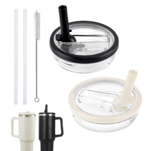 FULHANY 2er-Pack DeKal Fein - Thermobecherkapuzen Ersatz - Mit Silikonstrohhalmen und BüRste, Auslaufsicher Und Spritzwa