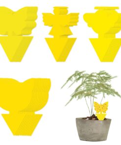 Jisrcha 80 Stück Gelbtafeln Gegen Trauermücken - Effektive Schädlingsbekämpfung für Gelbsticker Zimmerpflanzen (80) Ji