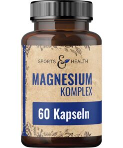 Magnesium Komplex Hochdosiert für Erwachsene – 60 Kapseln – 7 Magnesiumverbindungen – Optimal Bioverfügbar – Ohne Zusätz