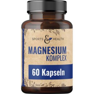 Magnesium Komplex Hochdosiert für Erwachsene – 60 Kapseln – 7 Magnesiumverbindungen – Optimal Bioverfügbar – Ohne Zusätz