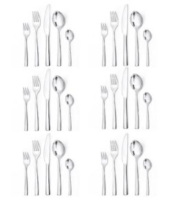LAZAHOME Edelstahl Besteck Set 6 Personen, Spülmaschinenfest | LAZAHOME 30 teiliges Edelstahl Besteck Set für 6 Persone