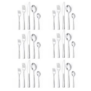 LAZAHOME Edelstahl Besteck Set 6 Personen, Spülmaschinenfest | LAZAHOME 30 teiliges Edelstahl Besteck Set für 6 Persone