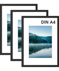 COMPOLICY 3 Pack Schwarz Bilderrahmen Für Fotos Und Bilder Aufhängen Posterrahmen | COMPOLICY Schwarz 3 Pack A4 Bilderr