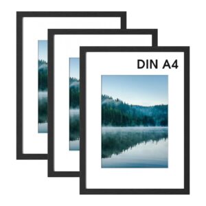 COMPOLICY 3 Pack Schwarz Bilderrahmen Für Fotos Und Bilder Aufhängen Posterrahmen | COMPOLICY Schwarz 3 Pack A4 Bilderr
