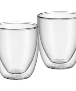 WMF Kult Doppelliter Cappuccino Gläser Set 2-teilig, 250ml Thermogläser für Kaffee und Tee, Schwebeeffekt