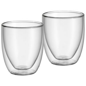 WMF Kult Doppelliter Cappuccino Gläser Set 2-teilig, 250ml Thermogläser für Kaffee und Tee, Schwebeeffekt