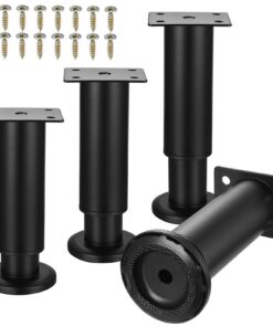 Höhenverstellbare Möbelfüße Schwarz für Schränke und Sofa | Verstellbare Schrankfüße für Kommoden und Betten | Schwarzi