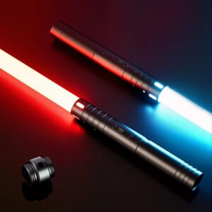 MOZC Lichtschwert Kinder 2-in-1 Duell Lightsaber (Schwarz) (2 PC)