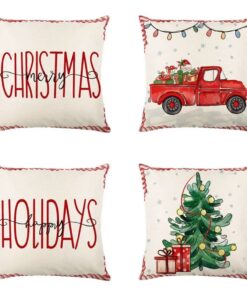 Moonlee Weihnachtsdekoration 4er Set Kissenbezug CH-71 Moonlee Velvet Kissenhülle 80x80cm Deko Kissen CH-71 Moonlee