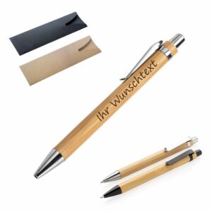 Laser-diele Personalisierter Holzkugelschreiber als Geschenk - Kugelschreiber mit Namen - Stift mit Gravur