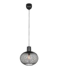 Gisela Einflammige Hängeleuchte, Ø 33 cm, schwarz matt, verstellbare Höhe bis 150 cm | Gisela Pendelleuchte, einflammig