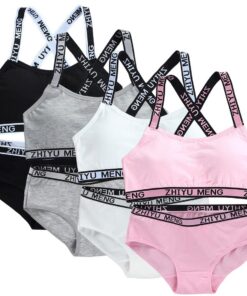 Bysion Sport BHS Mädchen Baumwollt Shirten Softbra 4er/8er Packung - Abnehmbares Brustpolster für 7-12 Jahre Sportunterw