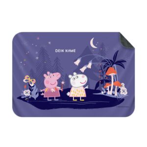 Peppa Pig Personalisierte Kuscheldecke für Kinder – Premiumqualität Fleece – 100x70cm – Magical Land