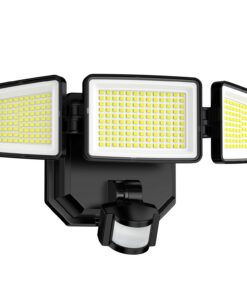 302 LED Strahler mit Bewegungsmelder für Außenbereich, Batteriebetriebene Aussenlampe mit 3 Beleuchtungsmodi und hoher H