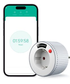 BSEED Smart Zeitschaltuhr Steckdose -Digitaler Countdown Timer mit Fernsteuerung & Tuya APP, ideal für Haus und Werks, 1