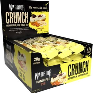 Warrior Crunch Proteinriegel – Zucker- und Kohlenhydratarmer Snack für Nach dem Training oder zum Frühstück – 64g Packun