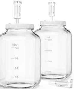 2er Set Großes Fermentierglas 5,7 Liter mit Luftschleuse - Breiter Mund & Gärventil für Sauerkraut Kimchi Kefir