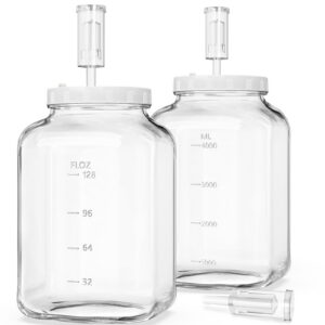 Fermentierglas Mit Luftschleuse 5,7 Liter - Ideal für Kimchi und Sauerkraut - Großes Set mit Breitem Mund und Gewicht
