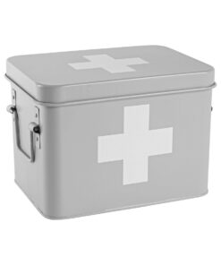 Harbour Housewares Vintage Metal Erste-Hilfe-Box 23cm Grau