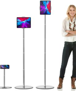 Nediea Höhenverstellbarer Tabletständer für iPad, 360° Drehbarer Stativ für iPad/iPhone/Samsung/Kindle