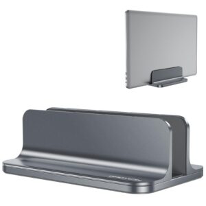 OMOTON Aluminium Vertikal Laptop Ständer für MacBook Pro/Air und Andere Laptop (bis zu 17,3 Zoll), Verstellbar, Ideal fü
