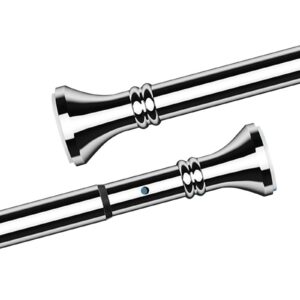 Teleskopstange Silver 260-350cm Ausziehbar Edelstahl Vorhangstange ohne Bohren Badezimmer-Klemmen-Spannstange