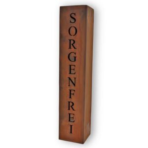 Rostikal Kreative Gartensäule 40 cm - Individuell mit Name graviert - Perfekt als persönliche Gartendekoration & origine
