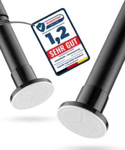 MEISENBERG Teleskopstange Klemmstange 260-310cm ohne Bohren - Multifunktionale Duschvorhangstange Ø 25mm Matt Schwarz fü