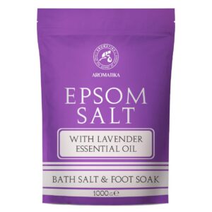 Epsom-Salz Badesalz 1000g - Magnesiumquelle mit Lavendelölvorteil - Körperpflege im Aromatherapie-Bad - Guter Schlaf und