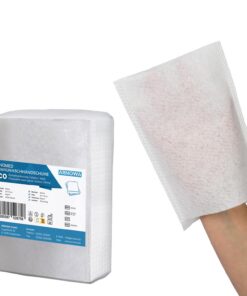 ARNOMED® Einmalwaschlappen Molton Eco, 50 Stück – Weiche, sanfte Einweg-Waschhandschuhe für Erwachsene & Babys