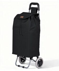 VOUNOT® Klappbarer Einkaufstrolley 59L Treppensteiger Hackenporsche Schwarz