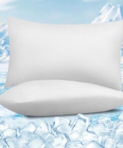 WOLTU Kühlender Kissenbezug 2er Set, Weiß - Q-Max>0.45 Arc-Chill, Sommer Kissenbezüge mit Reißverschluss, 30x50 cm