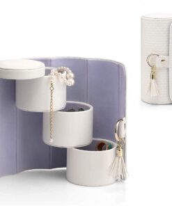 Vlando Mädchen Schmuckkästchen Klein 3 Ebenen Reise, für Ringe Ohrringe Halskette, Personalisiert Geburtstag Geschenk