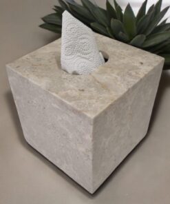 Marmor Taschentuchbox - Naturstein Kosmetiktuch Halter fürs Badezimmer - Entspannungsspa-ähnliches Massagetuch, 20x20 cm