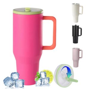 ZHUIYIWIN Thermobecher, Kaffeebecher to Go Vakuum Isolier Thermobecher, Perfekt für Heiße & Kalte Getränke, mit Strohhal