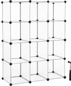 SONGMICS Schuhregal, Steckregal, für Schlafzimmer, weiß LPC34L