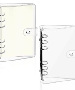 2 Stück A6 Ringbücher, Wasserdichte Transparente PVC Ringbücher, Nachfüllbar mit Druckknopfverschluss für einfache Notiz