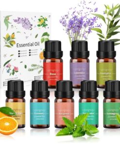 Ätherische Öle Set: 8 x 10 ml 100% Naturrein, ideal für Diffuser, Seife und Kerzen, ROSMARIN, BERGAMOTTE, EUKALYPTEUS, L