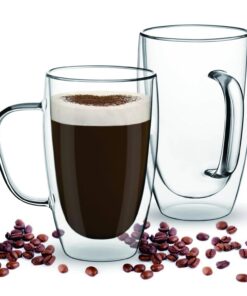 SCJHMY isolierte Doppelmauerte Kaffeetassen für Cappuccino und Espresso (450ml)