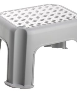 Rotho Tritthocker Grau Silbergrau - Stabiler Kunststoff - 35,8 x 43 cm Badhocker